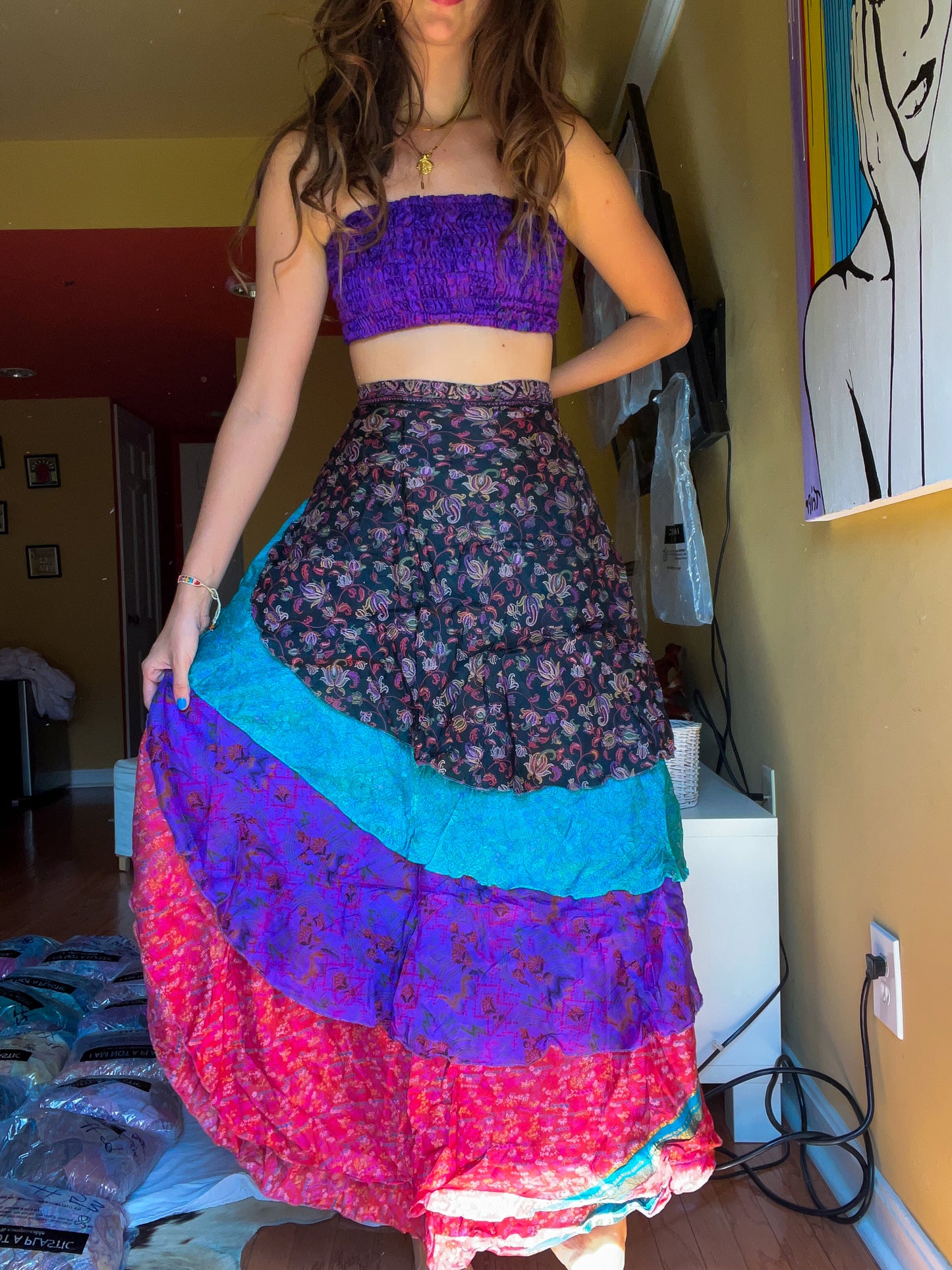sari wrap skirt #96- ALL COLORS BEAUTYYY