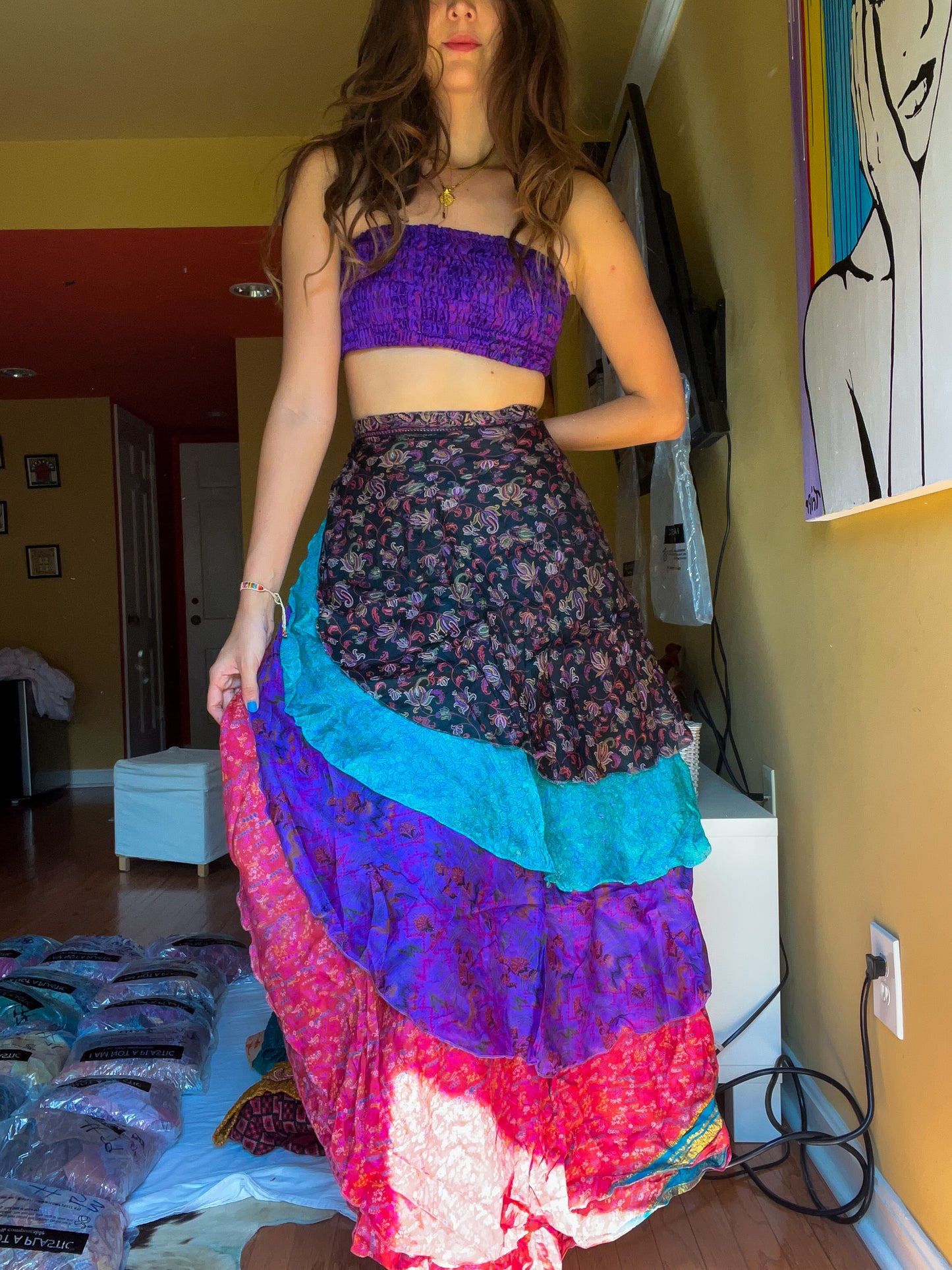 sari wrap skirt #96- ALL COLORS BEAUTYYY
