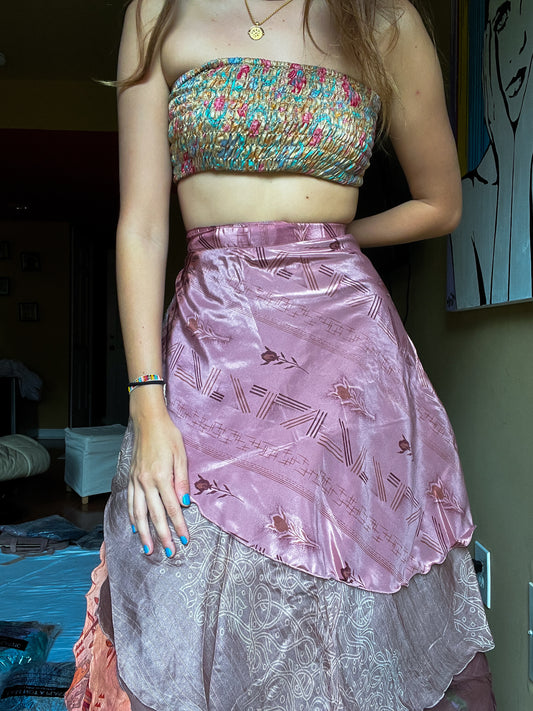 sari wrap skirt #27- brown