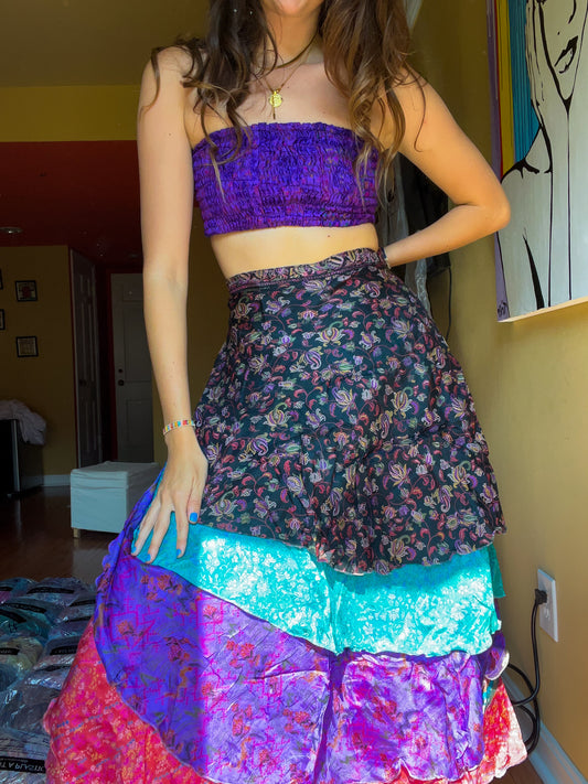 sari wrap skirt #96- ALL COLORS BEAUTYYY