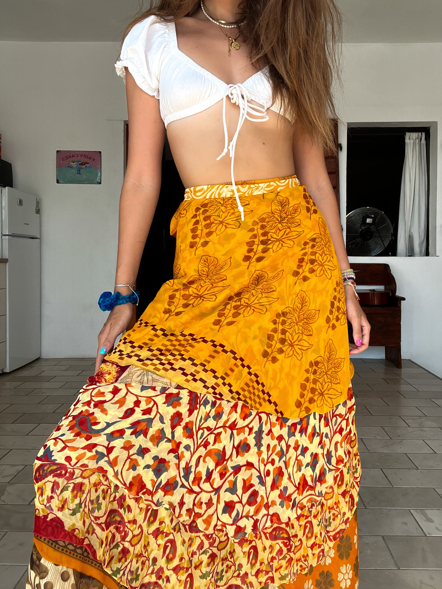 Sari Wrap sample- yellow #3 STUNNING