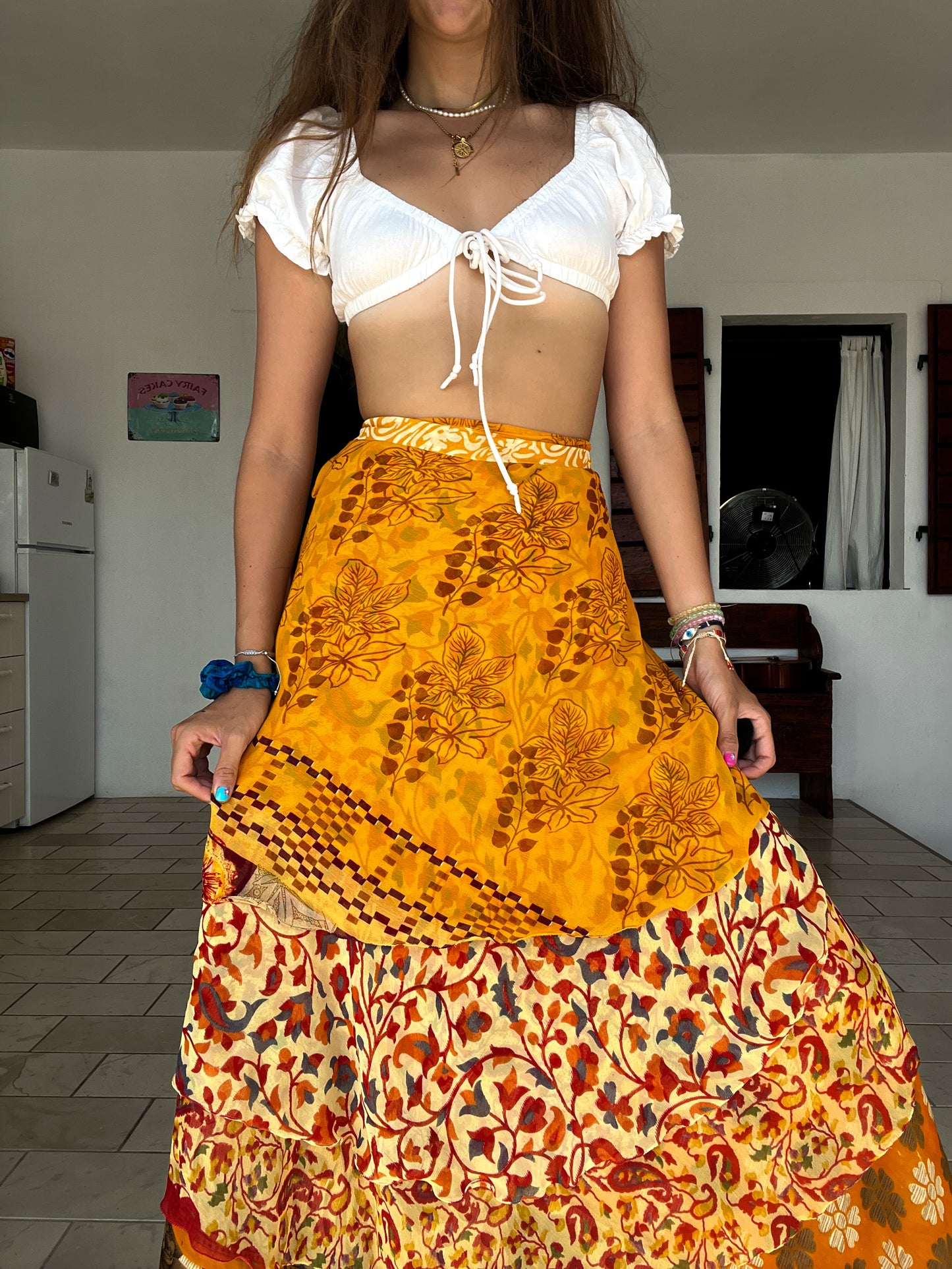 Sari Wrap sample- yellow #3 STUNNING