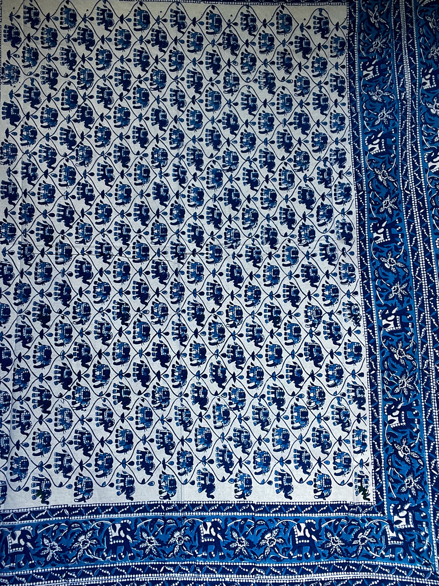 Ancient Indian Artisan Table Cloth- YOOOO this one FIREEEE blue white