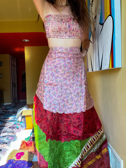 sari wrap skirt #200 Art Gallery (monet)